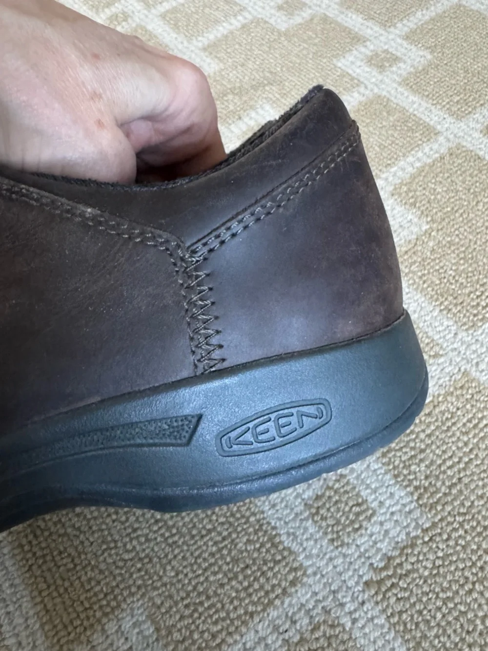 Keen Leather Lace Up Comfort Shoes Casual Low Top Walking Brown Size 9.5